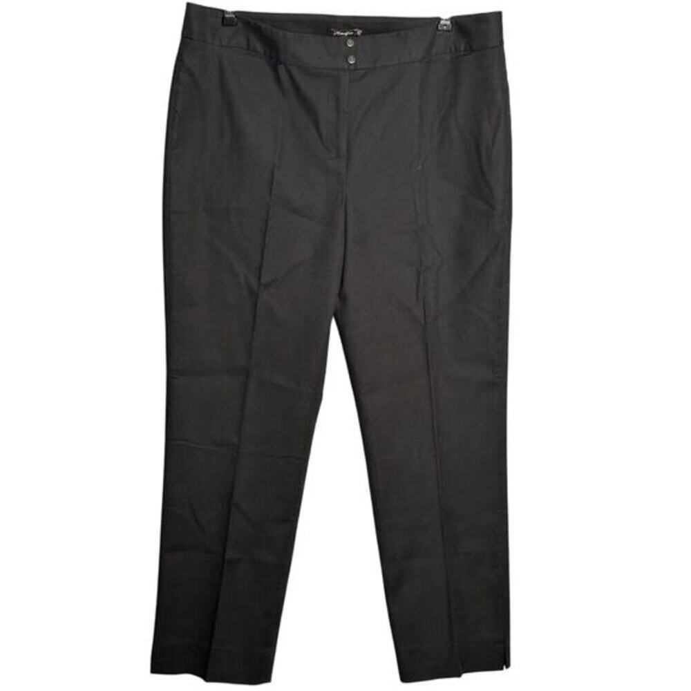 J McLaughlin Sz 14 Straight Leg Black Slacks Stretchy minimalist career work USA